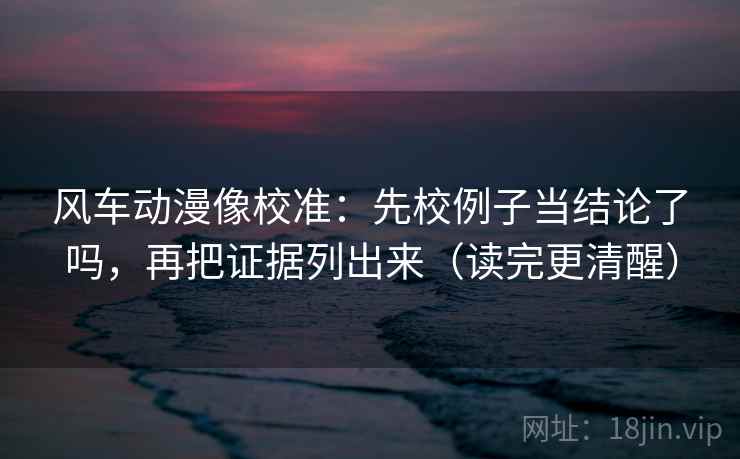 风车动漫像校准：先校例子当结论了吗，再把证据列出来（读完更清醒）