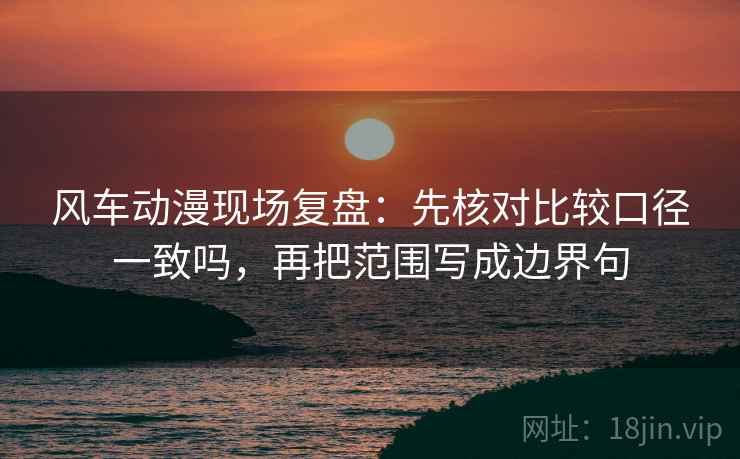 风车动漫现场复盘:先核对比较口径一致吗,再把范围写成边界句 风车动漫现场复盘:先核对比较口径一致吗,再把范围写成边界句